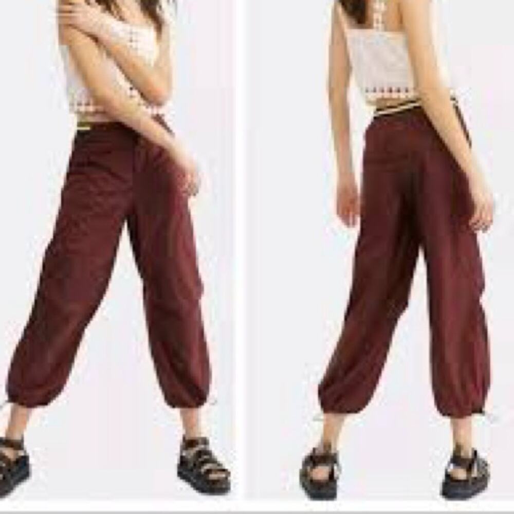 Free People Ripple Sports Pants in Mahogany - Size Medium